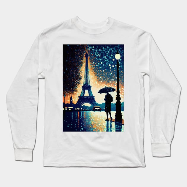 Paris | Pointillism Long Sleeve T-Shirt by theprintculturecollective